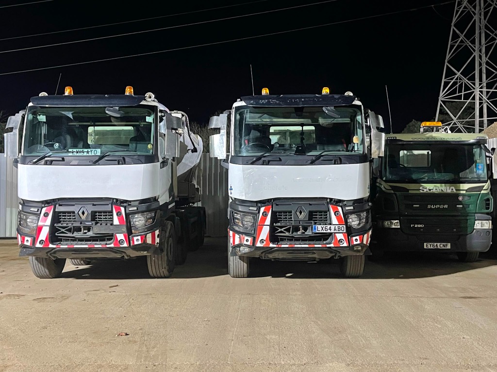Renault Volumetric Concrete Mixer Truck Side View